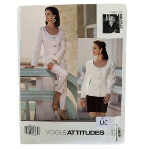 Vogue Sewing Pattern 2898 Misses Suit Jacket Skirt Pants Sz 6-10 Neuville UNCUT